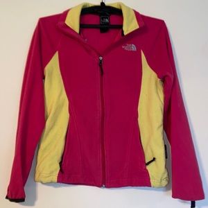 Pink & Yellow North Face Fleece